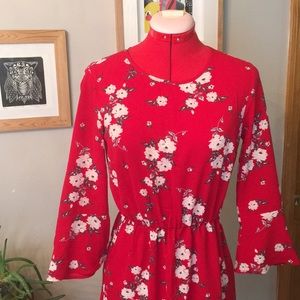 Red dress with flowers Sz 2